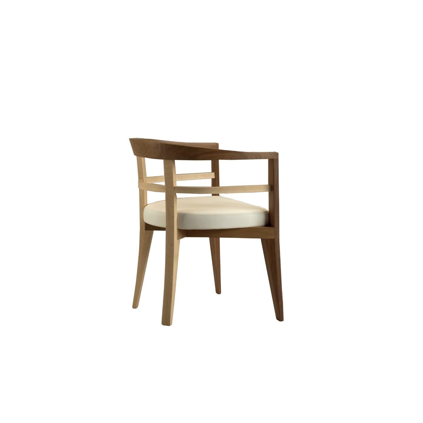 Italian Bramante, Contemporary Armchair Made of Maple and Walnut, Design Franco Poli For Sale