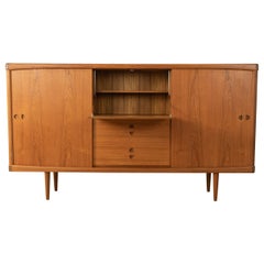 Bramin Highboard from the 1960s in Teak Veneer designed by H.W. Klein, Denmark