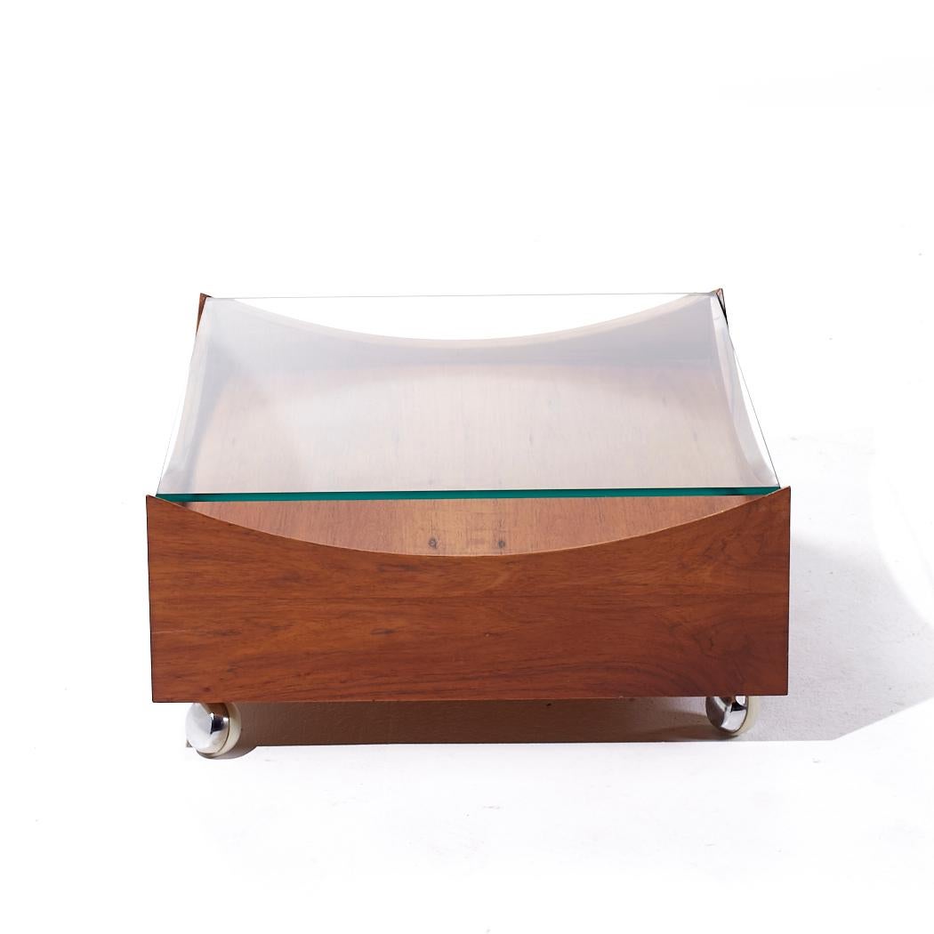 Metal Bramin Mobler Mid Century Danish Rosewood and Glass Coffee Table For Sale