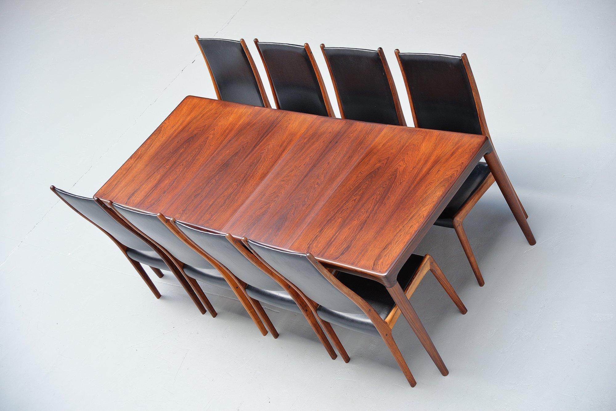 Bramin Rosewood Dining Table, Denmark, 1960 In Good Condition In Roosendaal, Noord Brabant