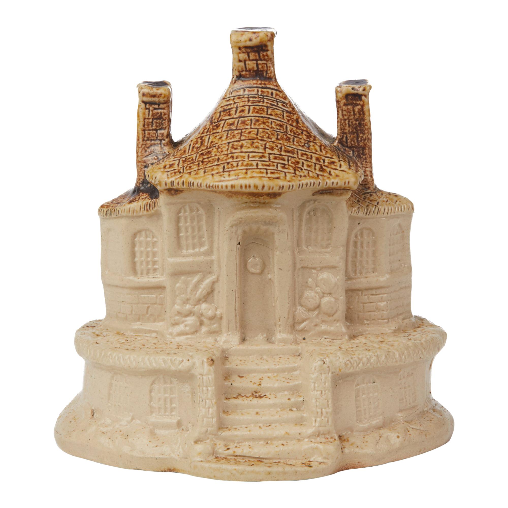 Brampton Derbyshire Salt Glazed Stoneware Model of a Cottage, 19th Century