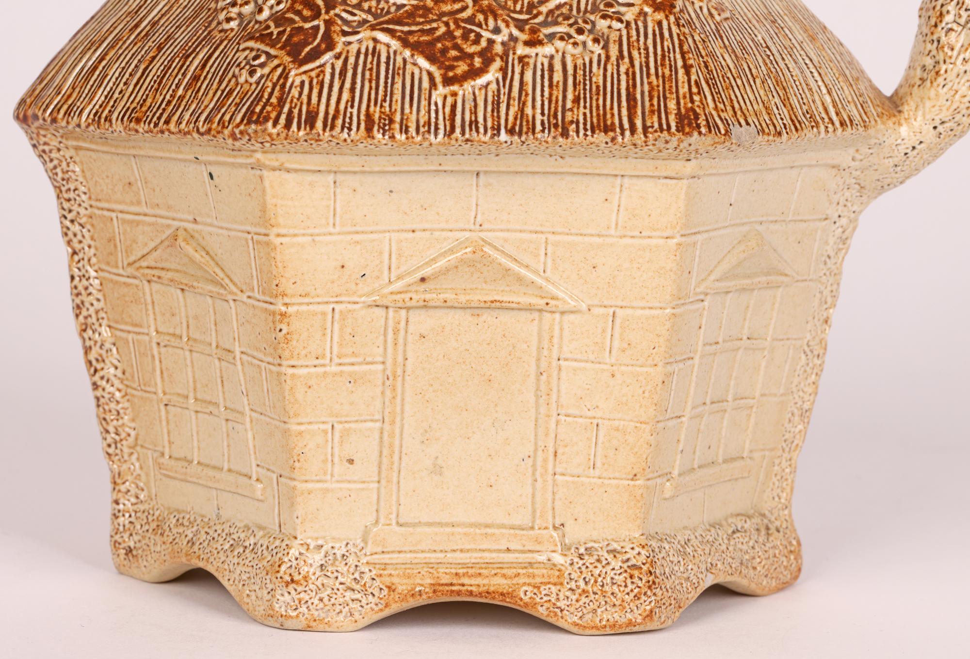 Brampton English Rare Large Salt Glazed Thatched Cottage Table Jug For Sale 11