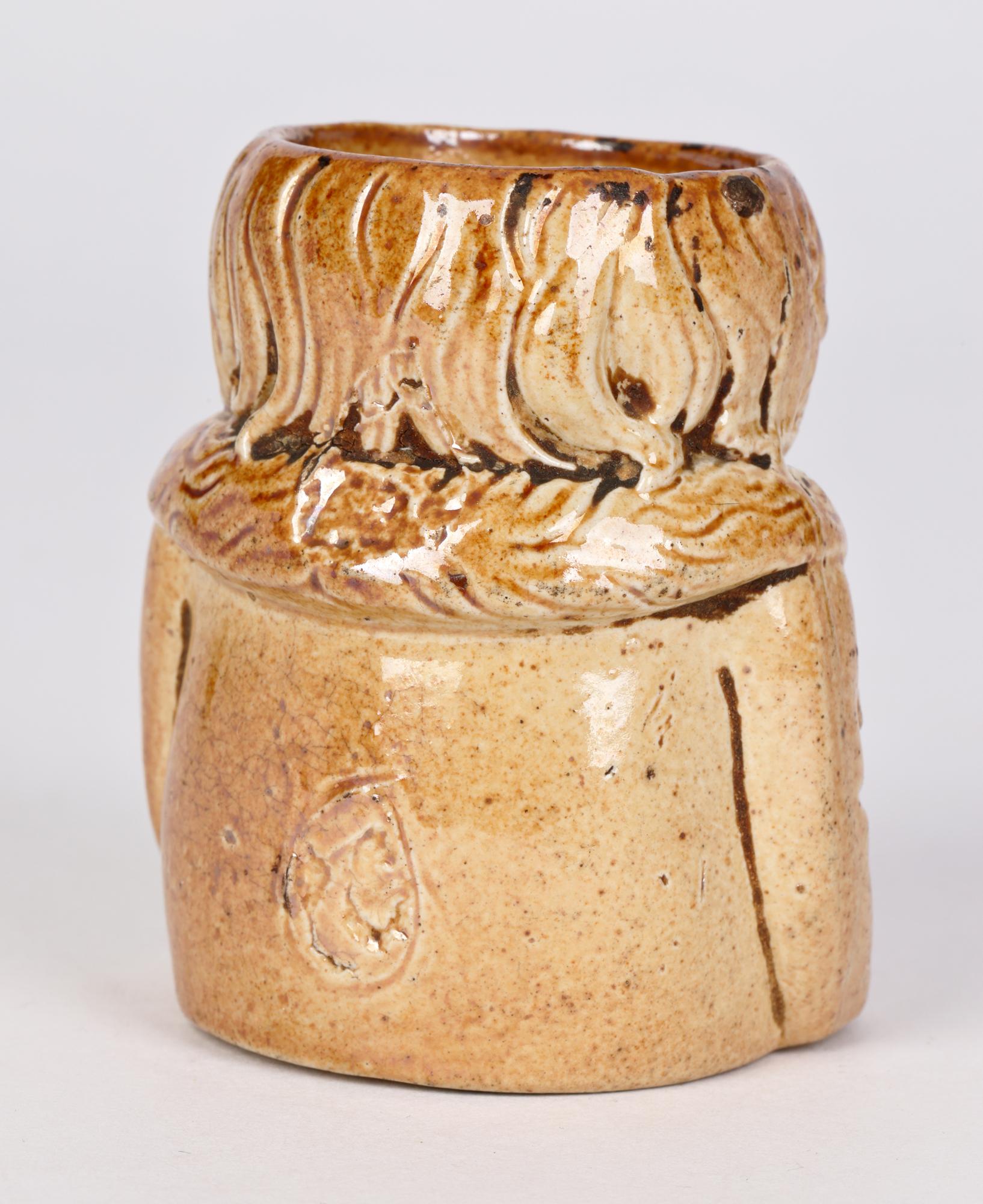 Brampton Rare Salt Glazed Stoneware Character Modelled Container For Sale 4