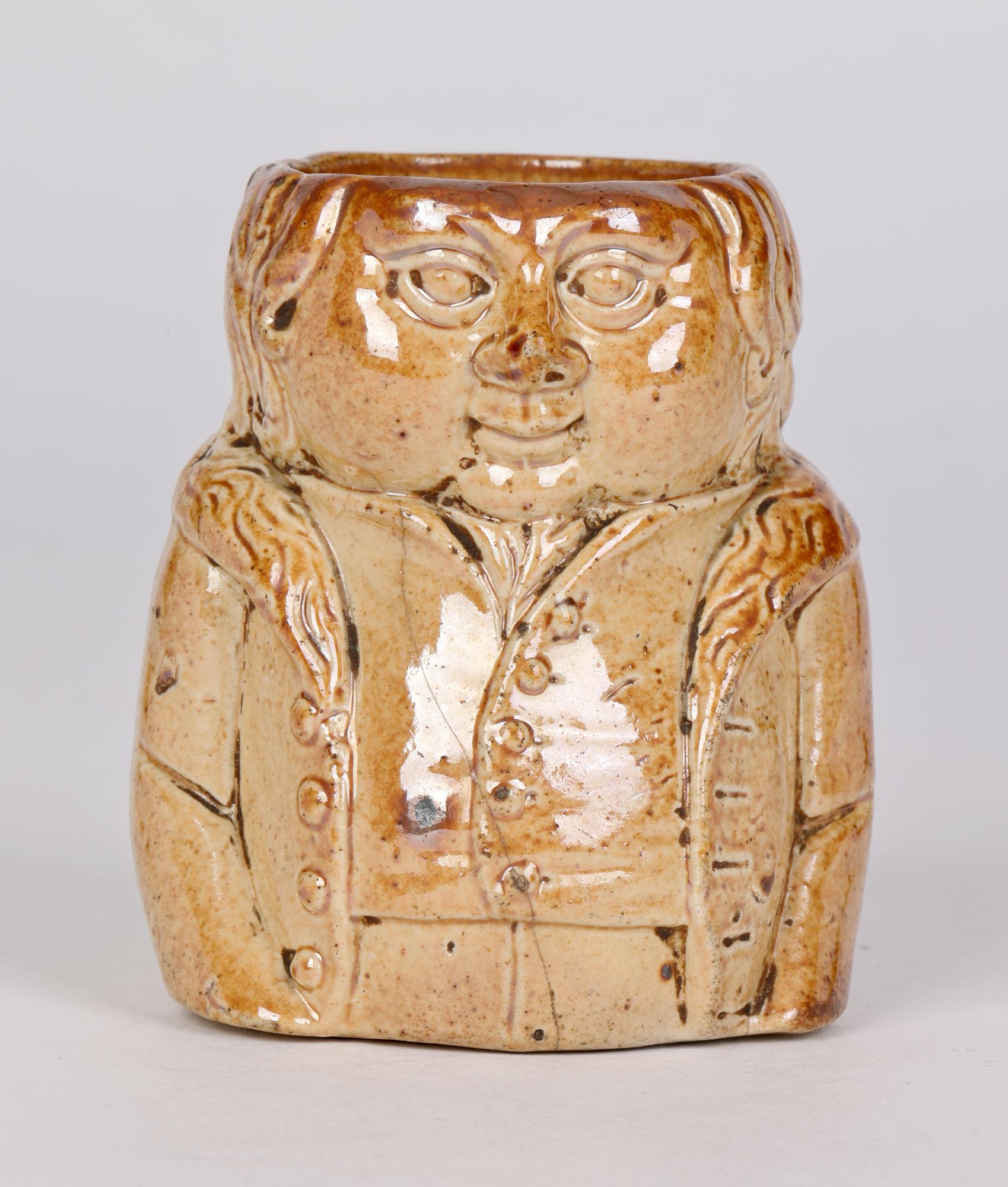 Brampton Rare Salt Glazed Stoneware Character Modelled Container For Sale 4