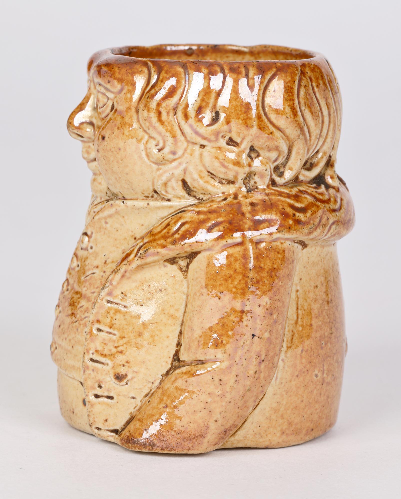 Brampton Rare Salt Glazed Stoneware Character Modelled Container For Sale 7