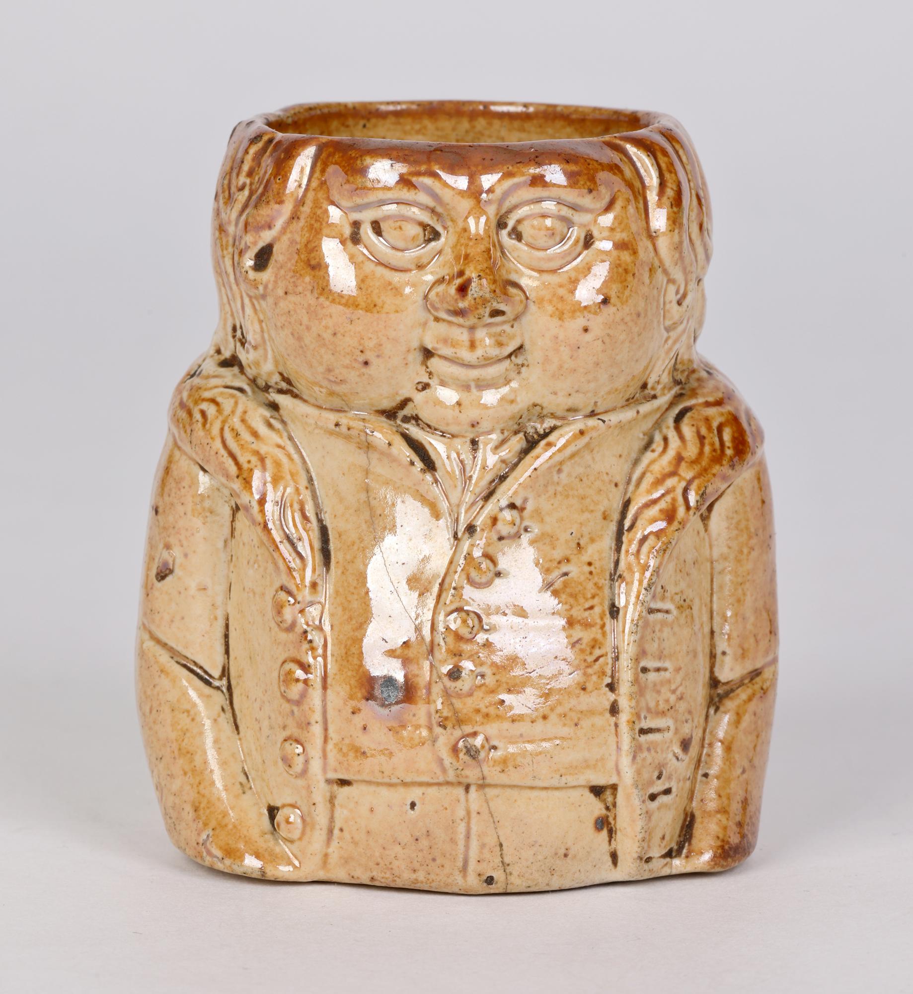 Brampton Rare Salt Glazed Stoneware Character Modelled Container For Sale 9