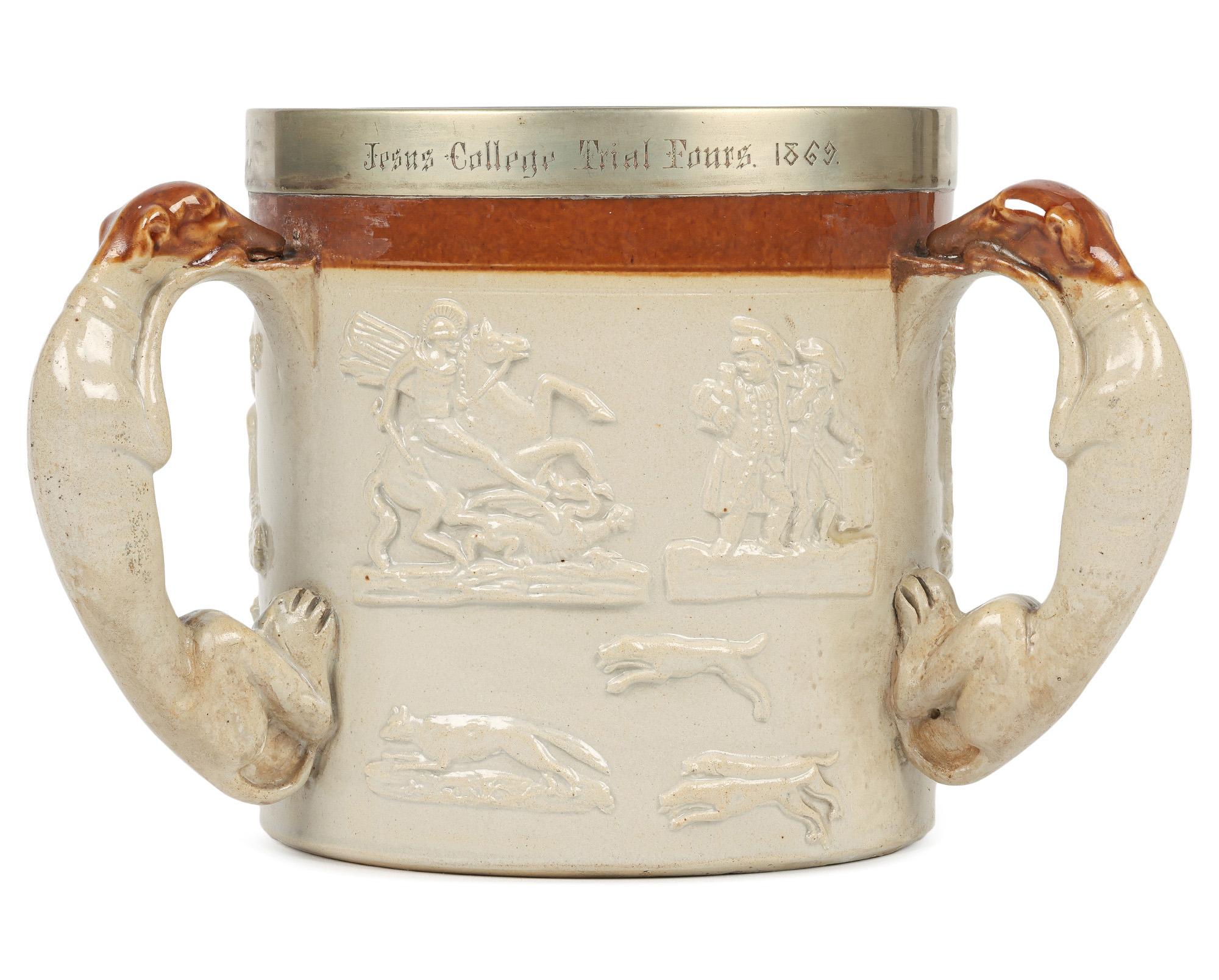 Brampton Salt Glazed Jesus College Cambridge Presentation Pottery Tyg For Sale 4