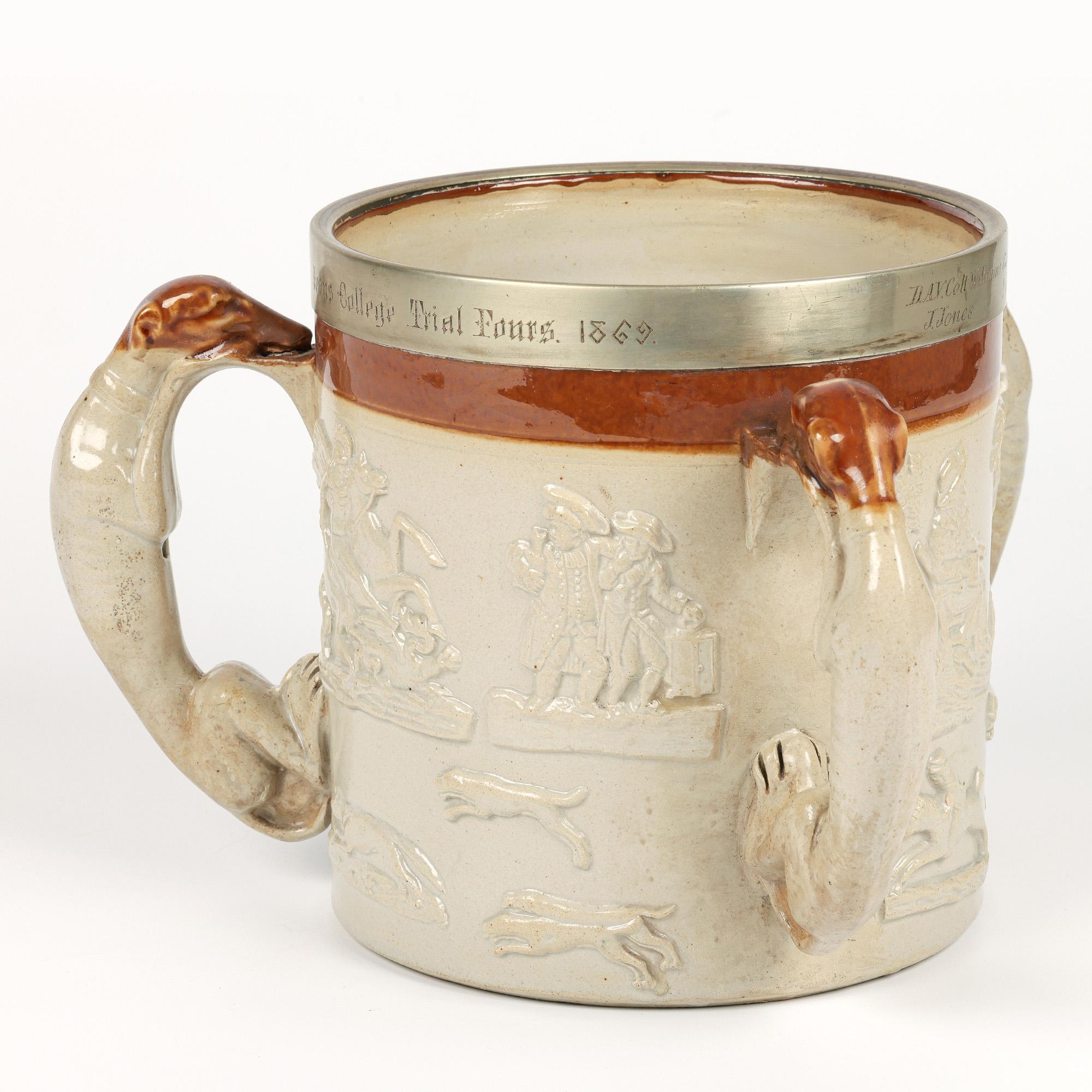 Brampton Salt Glazed Jesus College Cambridge Presentation Pottery Tyg For Sale 6