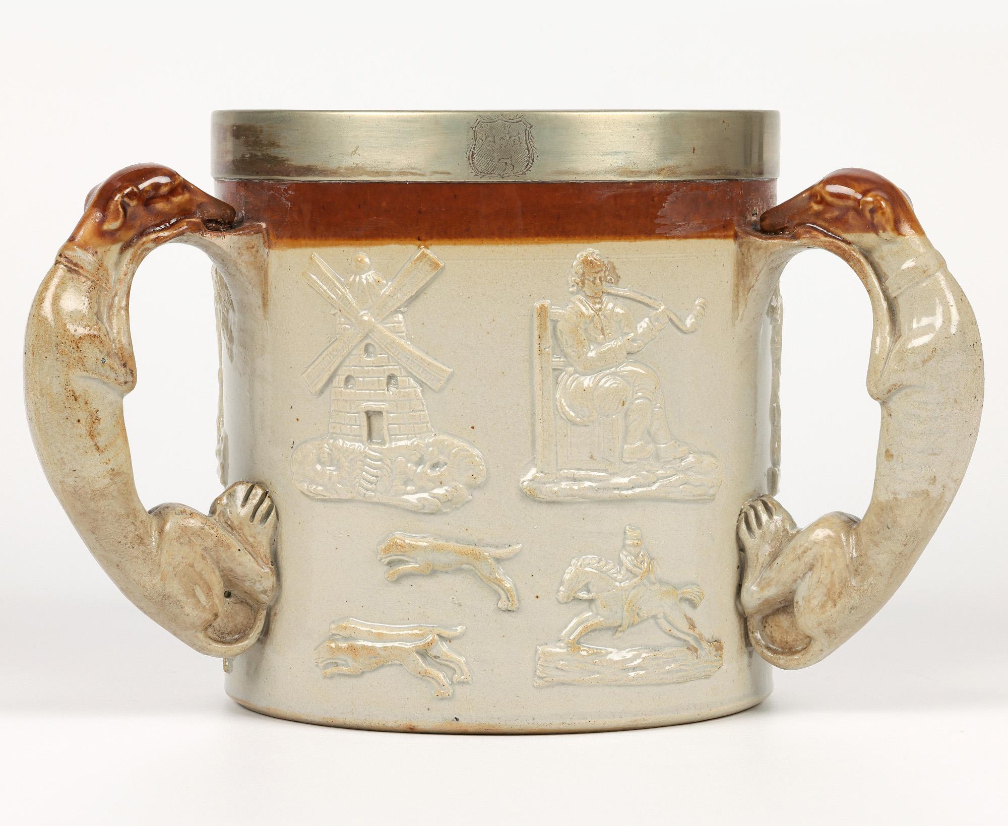 Brampton Salt Glazed Jesus College Cambridge Presentation Pottery Tyg For Sale 9