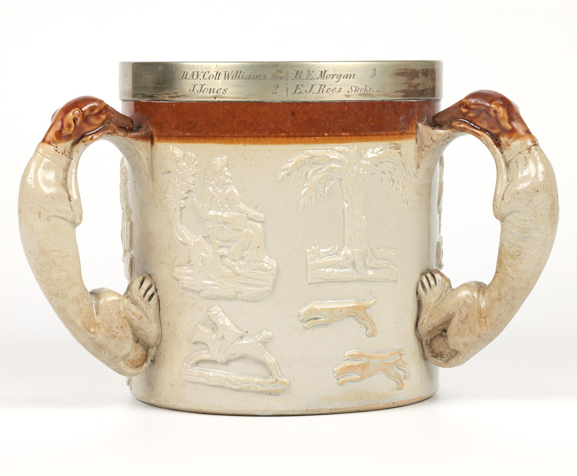 Brampton Salt Glazed Jesus College Cambridge Presentation Pottery Tyg For Sale 1