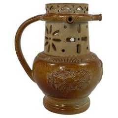 Used Brampton Saltglazed Stoneware Puzzle Jug, C. 1840