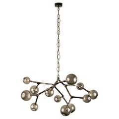 Branch 12 Smoke Glass and Bronze Pendant Hanging Lamp by Isabel Moncada