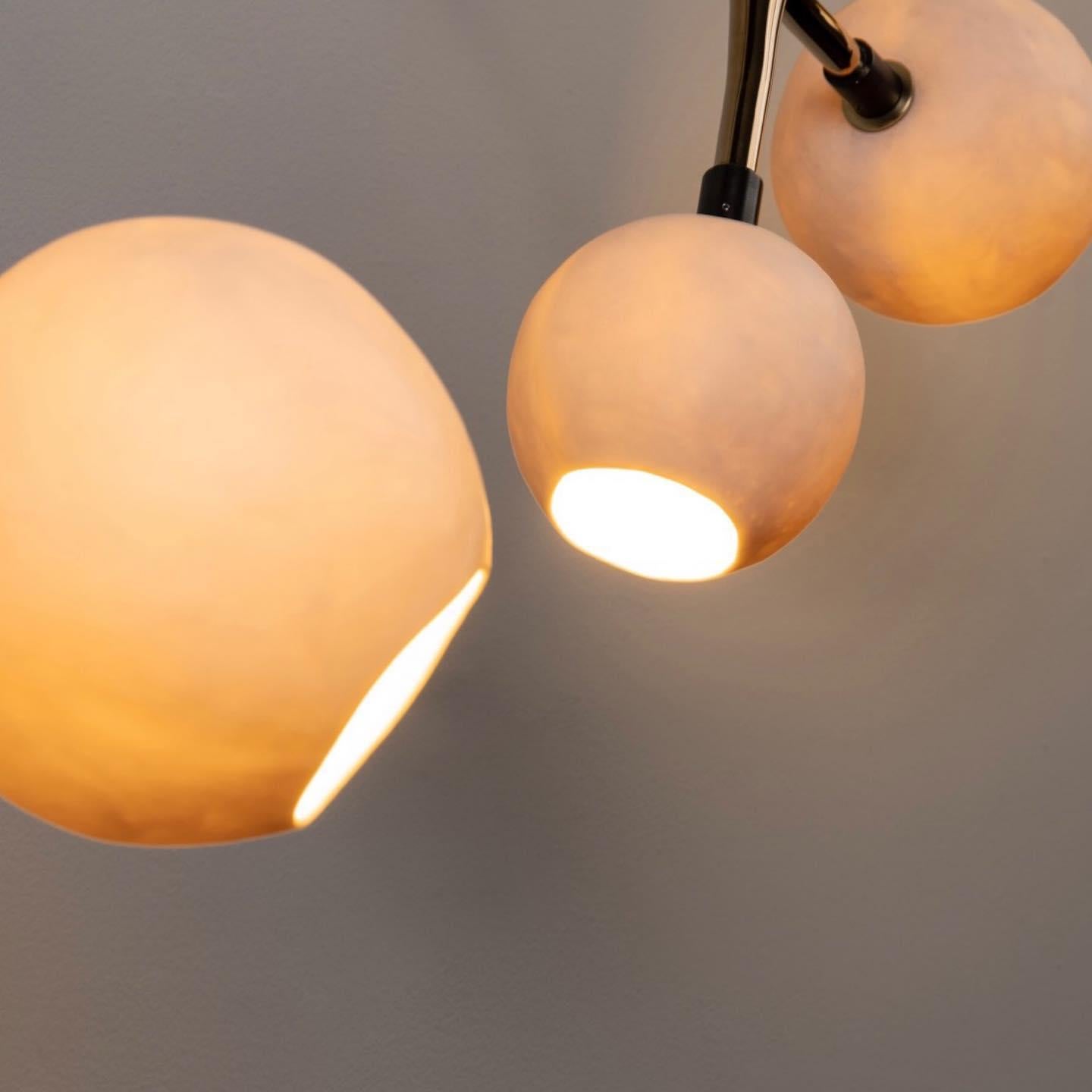 Lampe suspendue Branch 15 en verre soufflé et bronze poli Isabel Moncada en vente 4