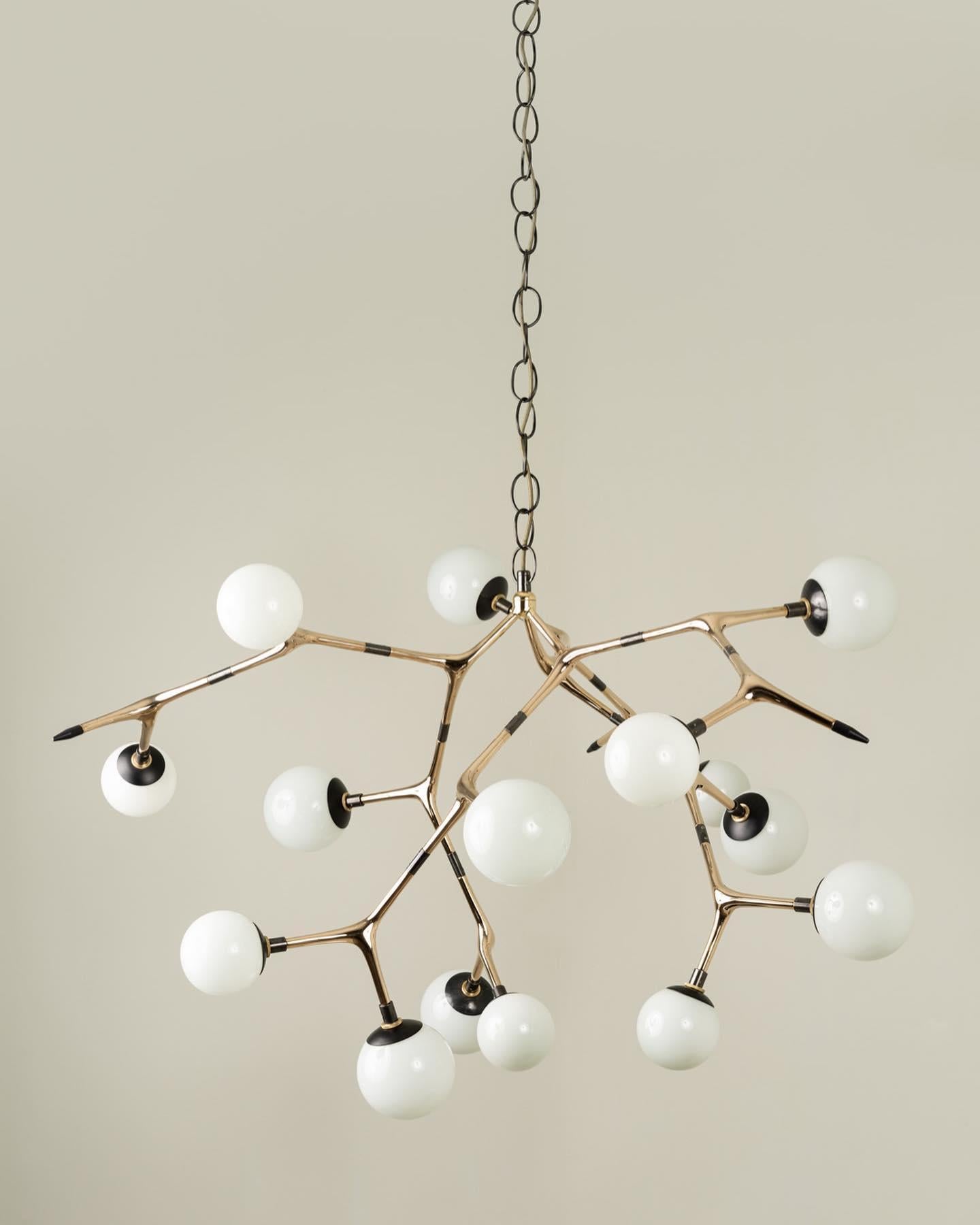 Branch 15 Pendelleuchte aus rauchglas und polierter bronze von Isabel Moncada im Angebot 5