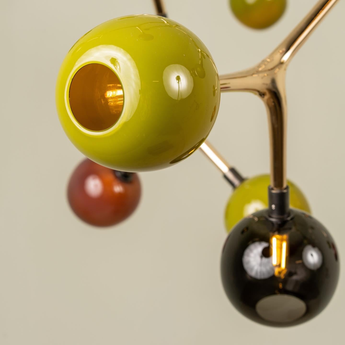 Branch 15 Pendelleuchte aus rauchglas und polierter bronze von Isabel Moncada im Angebot 6
