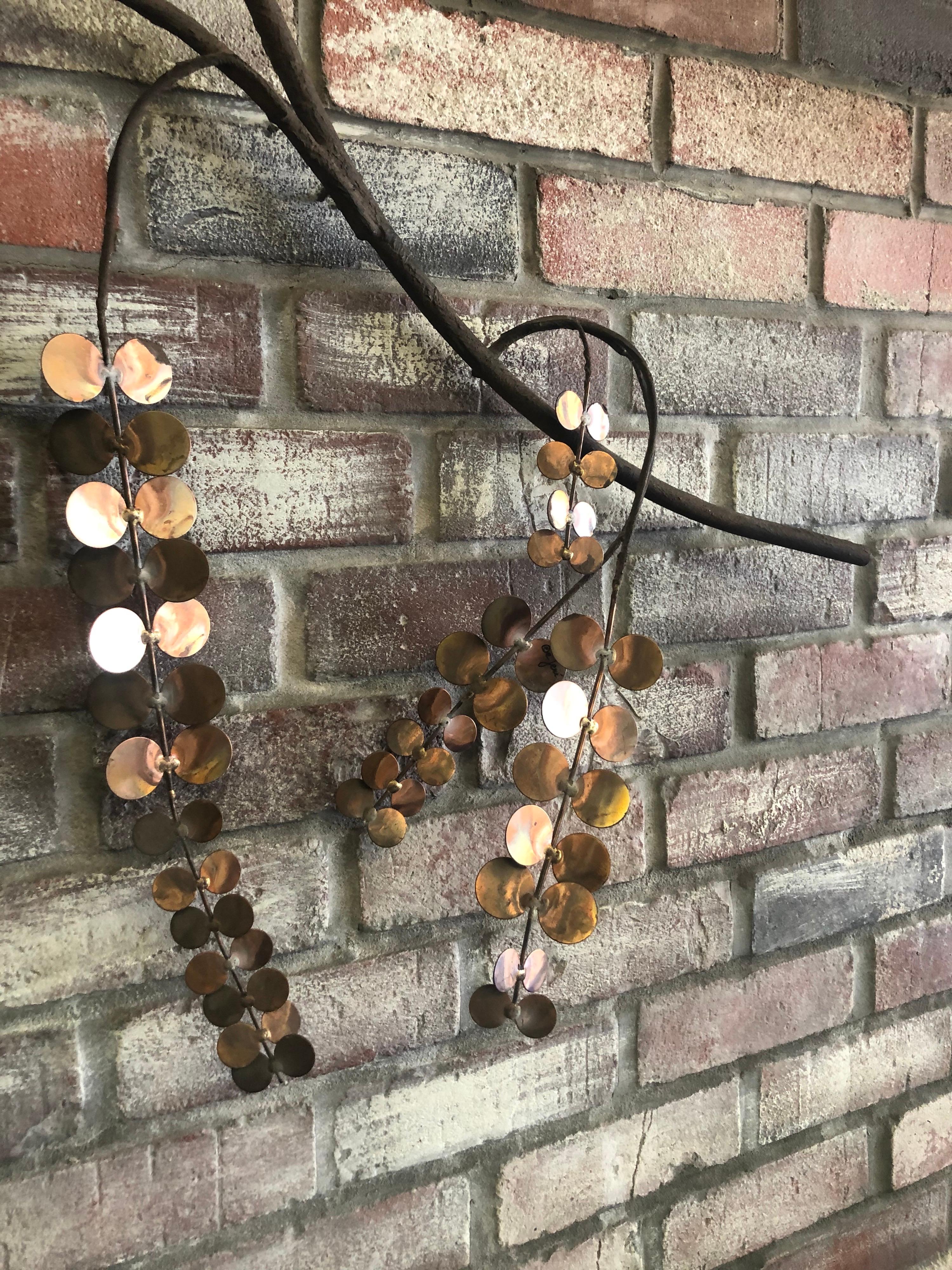 Branch / Leaves Mixed Metal Wall Sculpture by Curtis Jere 4
