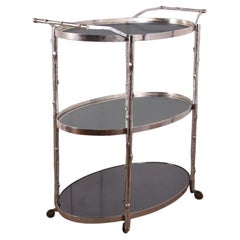 Used Branch Textured Metal Bar Cart by Global Views