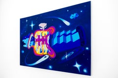 "Paralysis", Floating Figure in Deep Space Painting on Canvas