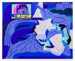 "Please Hold: On Line 2" Insomnia with Television Interior Under Broadcast Light