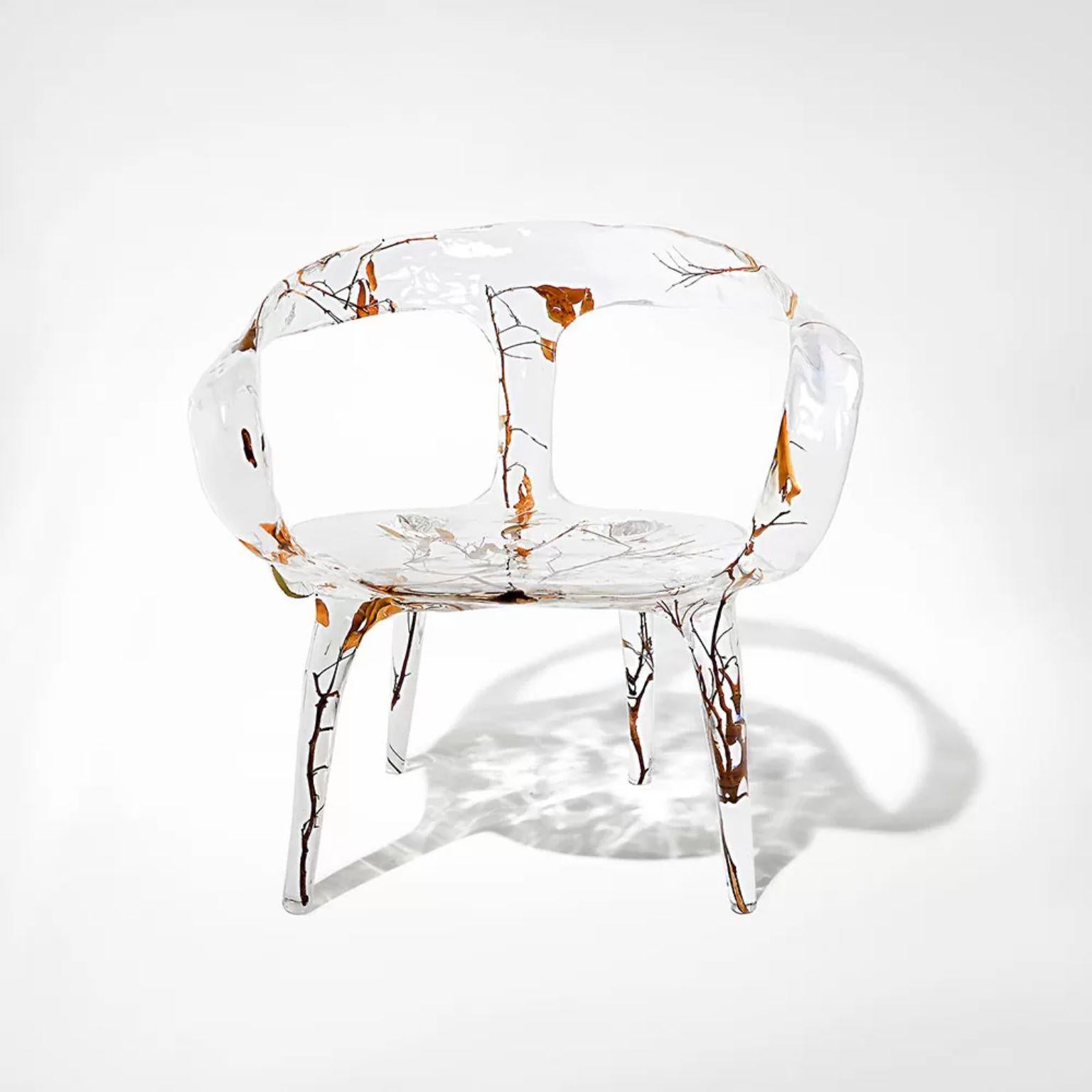 Branched Crystal Arm Chair by Dainte
Dimensions: D 66 x W 56 x H 79 cm.
Materials: Crystal. 

This decorative luxury armchair is dripping with style and sophistication. Made of sleek and lustrous crystal mixed with acrylic that has been enhanced