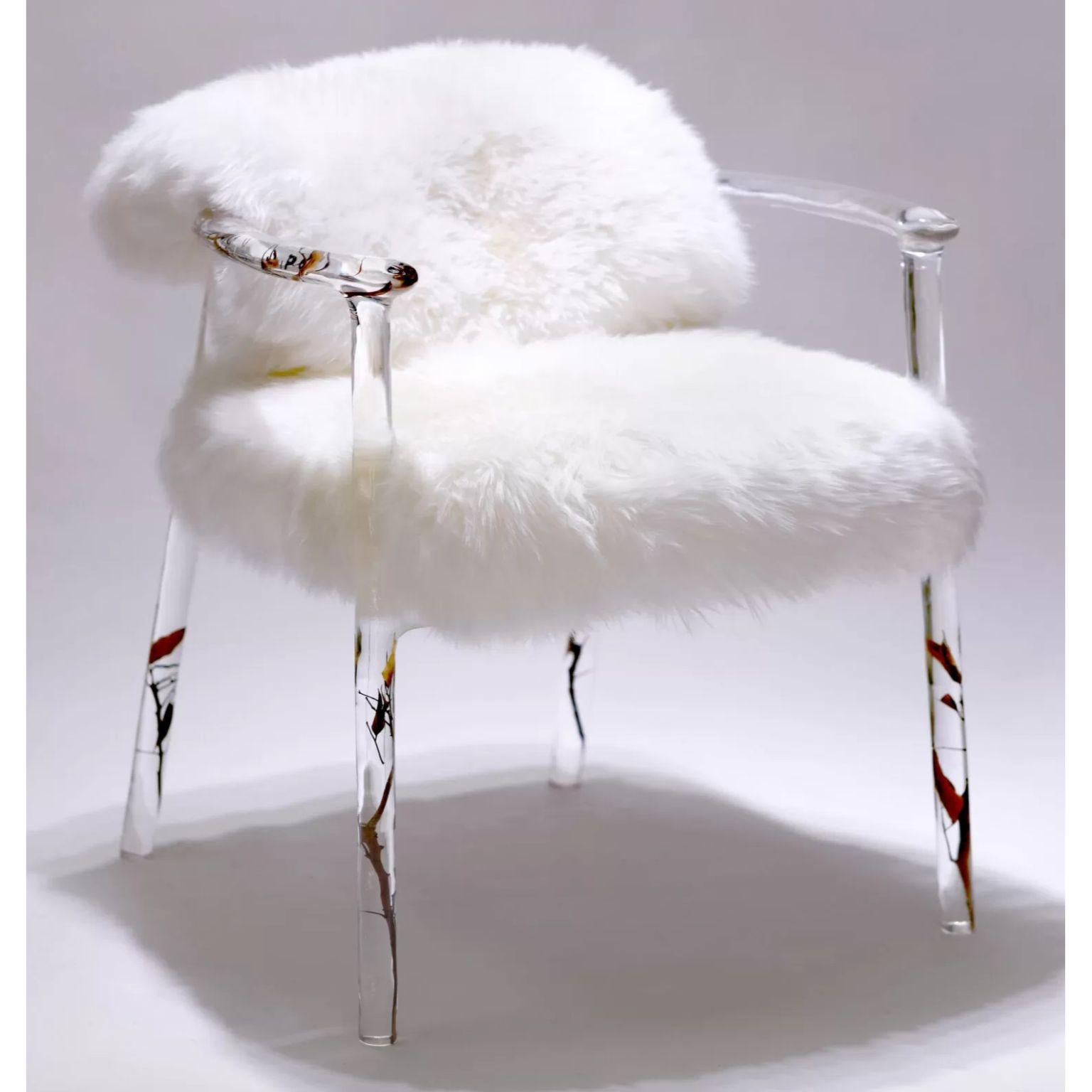 Branched Crystal Chieftain Chair by Dainte
Dimensions: D 50 x W 65 x H 64 cm.
Materials: Crystal, twigs and sheepskin.

A thought-provoking and timeless addition to any style of interior that will bring you closer to nature in a truly inspired way.