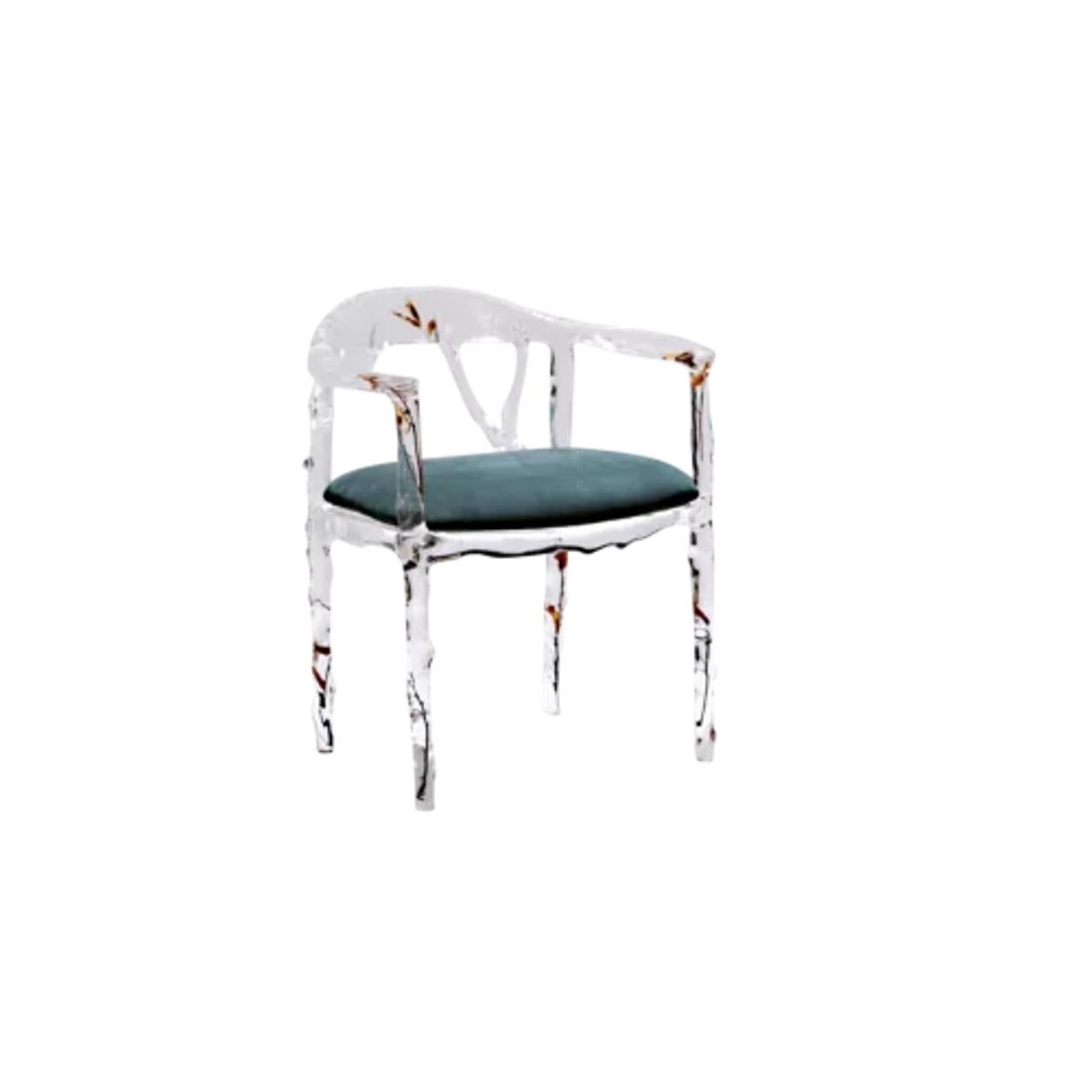 Silla de piel de cristal ramificado - Lujo de la naturaleza en cada detalle Art Decó en venta
