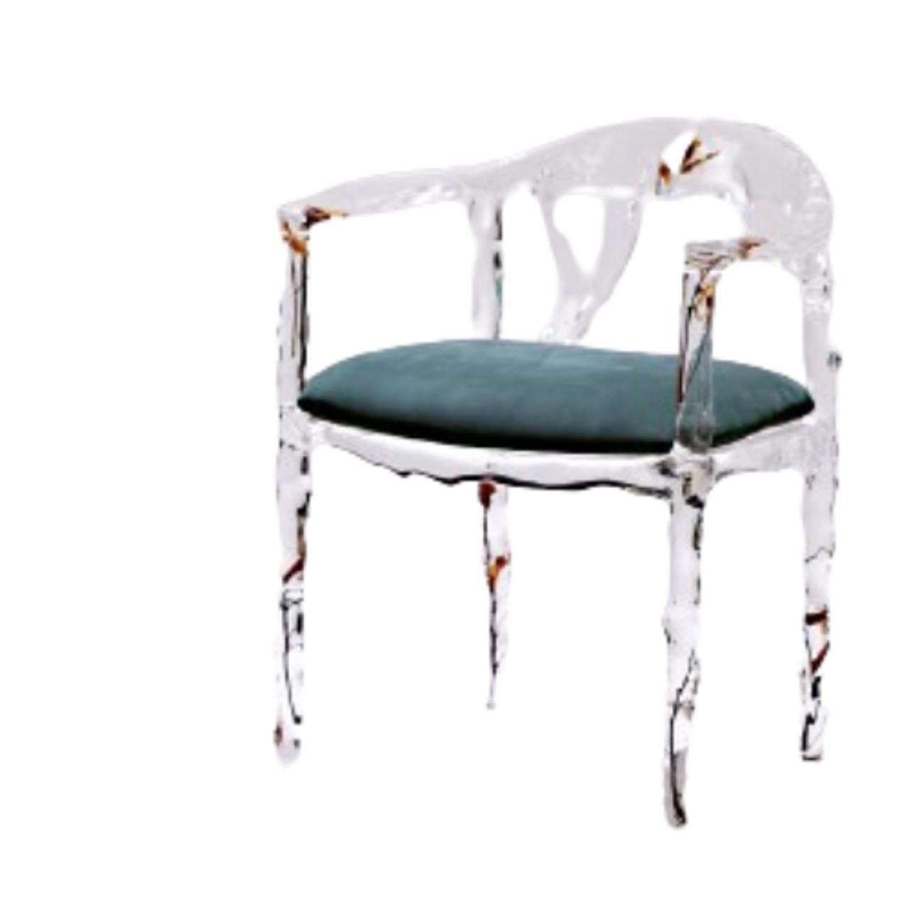 Silla de piel de cristal ramificado - Lujo de la naturaleza en cada detalle Estadounidense en venta