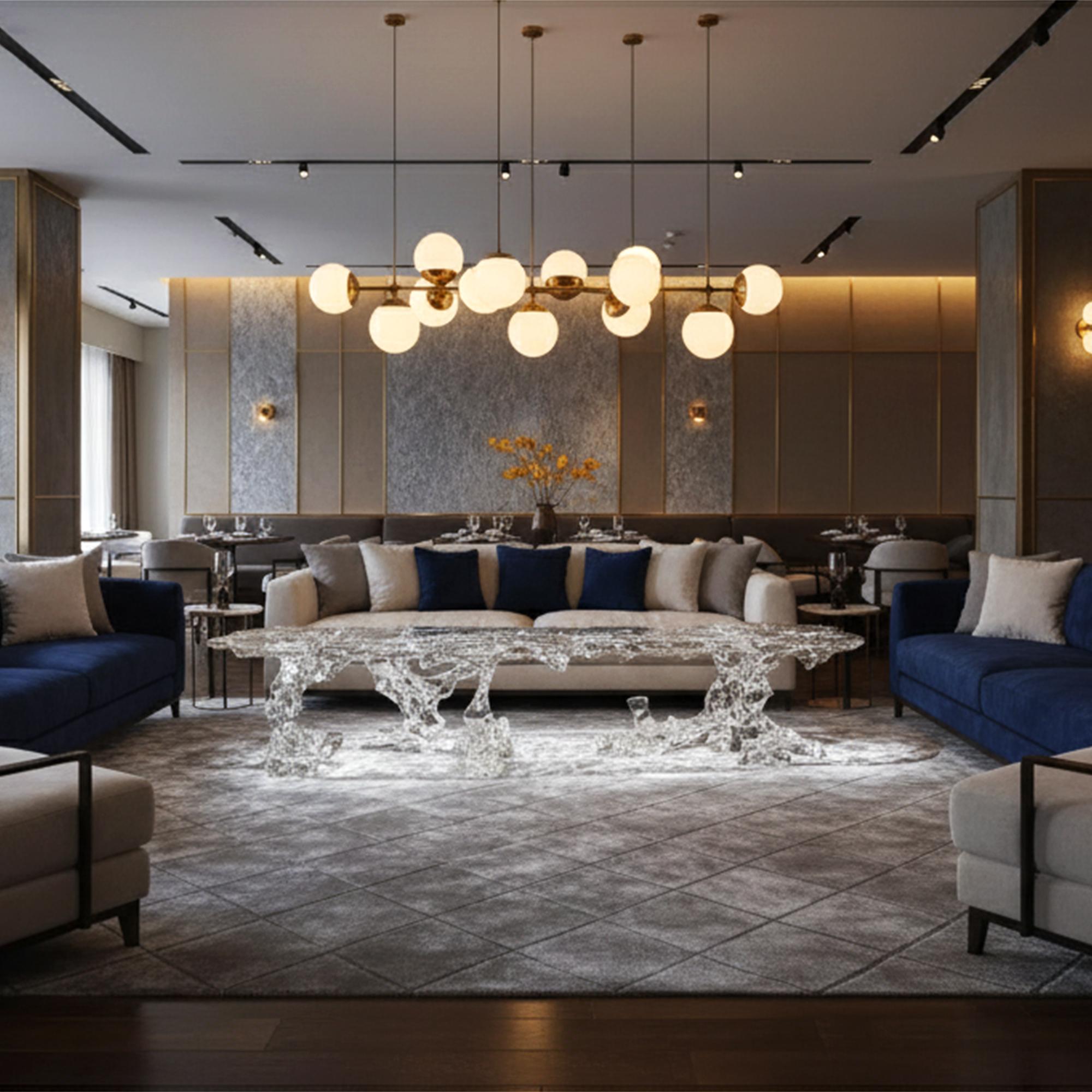 Américain Branch Masterly Table - large - Un chef-d'œuvre sculptural en cristal en vente