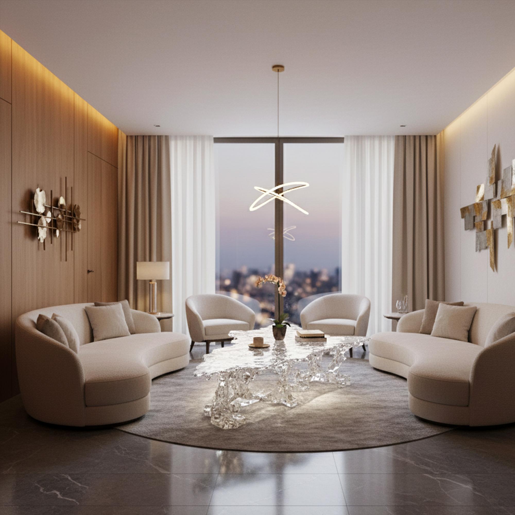 Branch Masterly Table - large - Un chef-d'œuvre sculptural en cristal Neuf - En vente à Monroe, NY