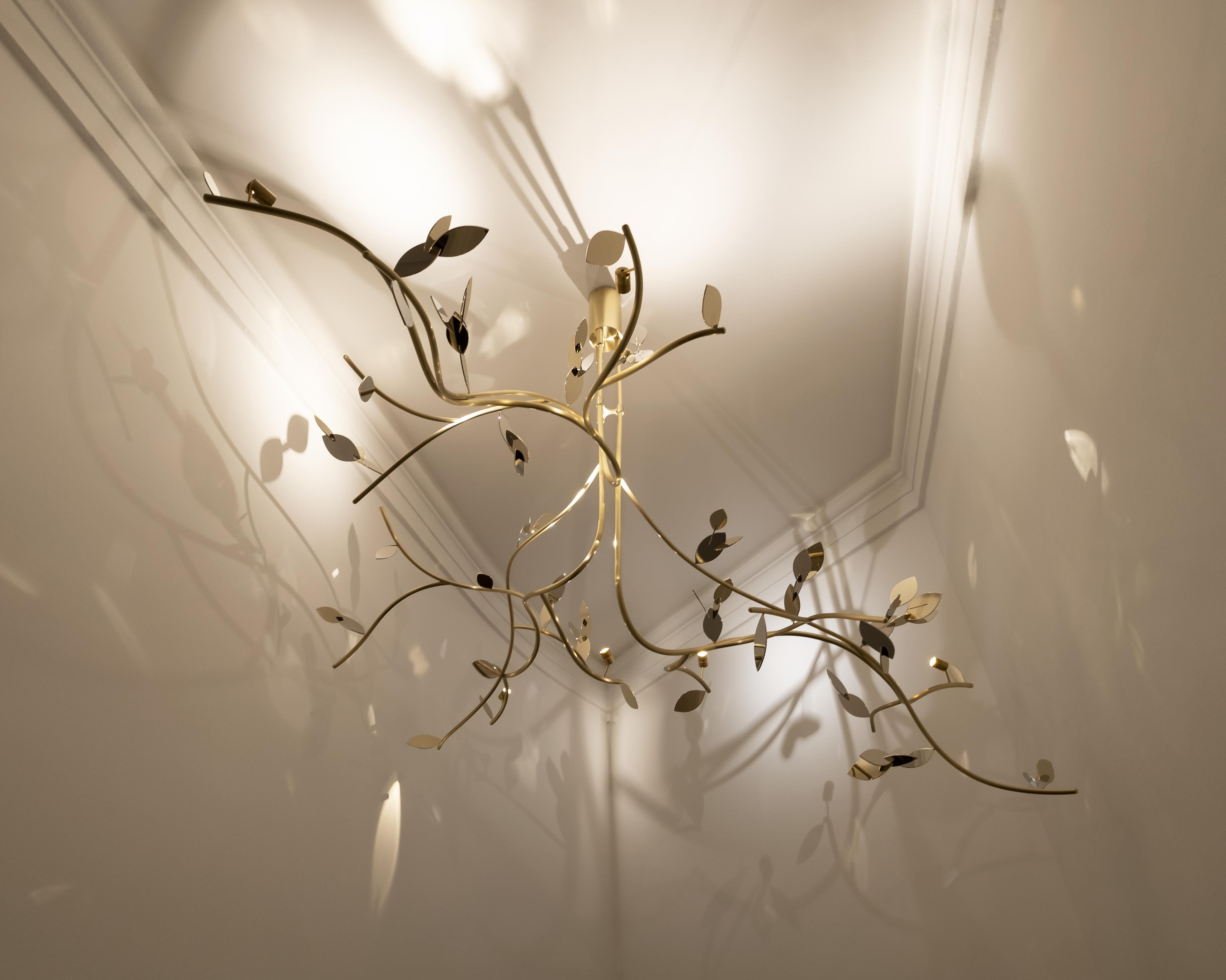 Branches pendant light by Mydriaz
3 electrified branches
Dimensions: Custom
Materials: Brass

Made to order creations are possible.


All our lamps can be wired according to each country. If sold to the USA it will be wired for the USA for
