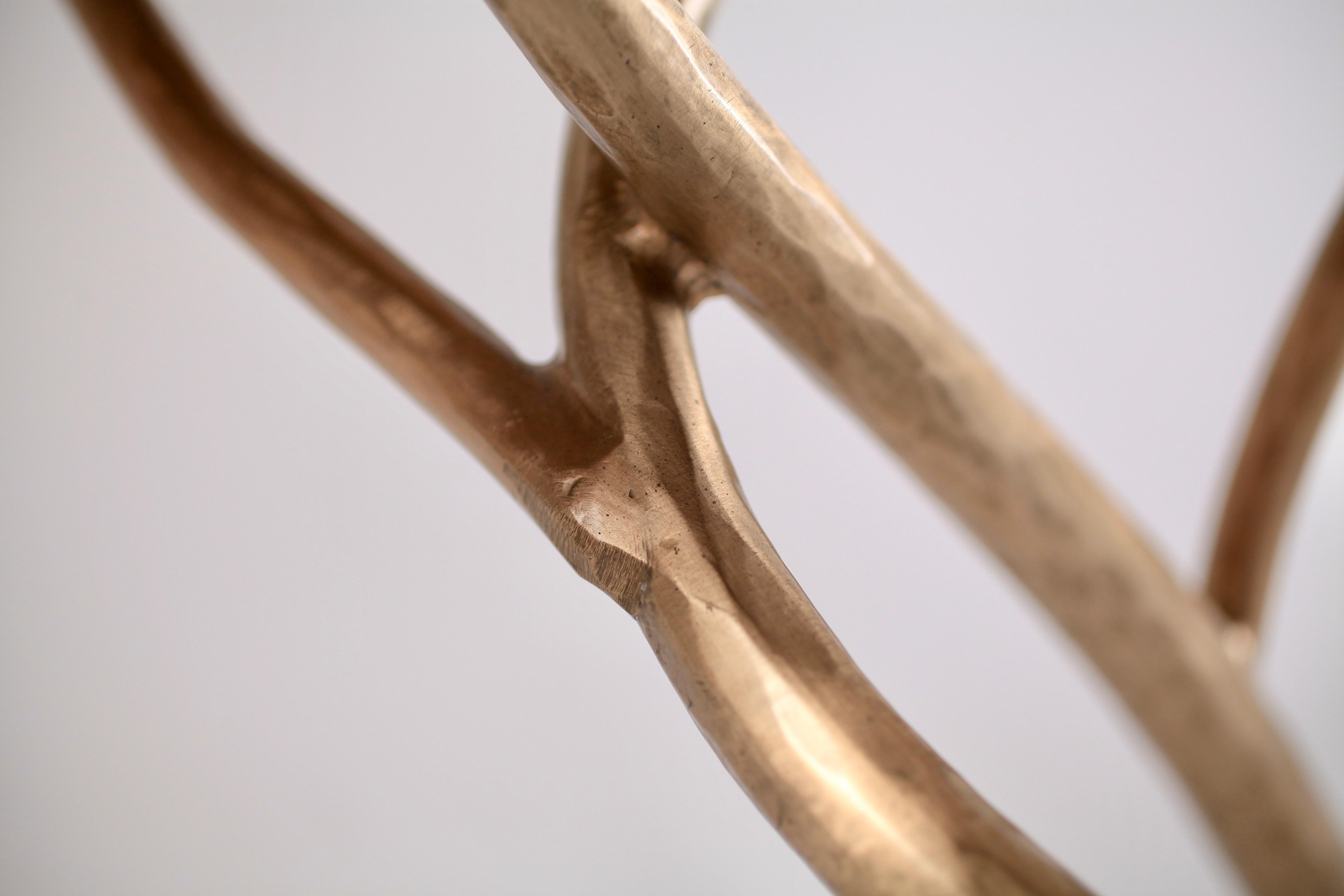 Branching Magnolia Sculpture: Blown-Glass and Forged Bronze by Elizabeth Lyons For Sale 3