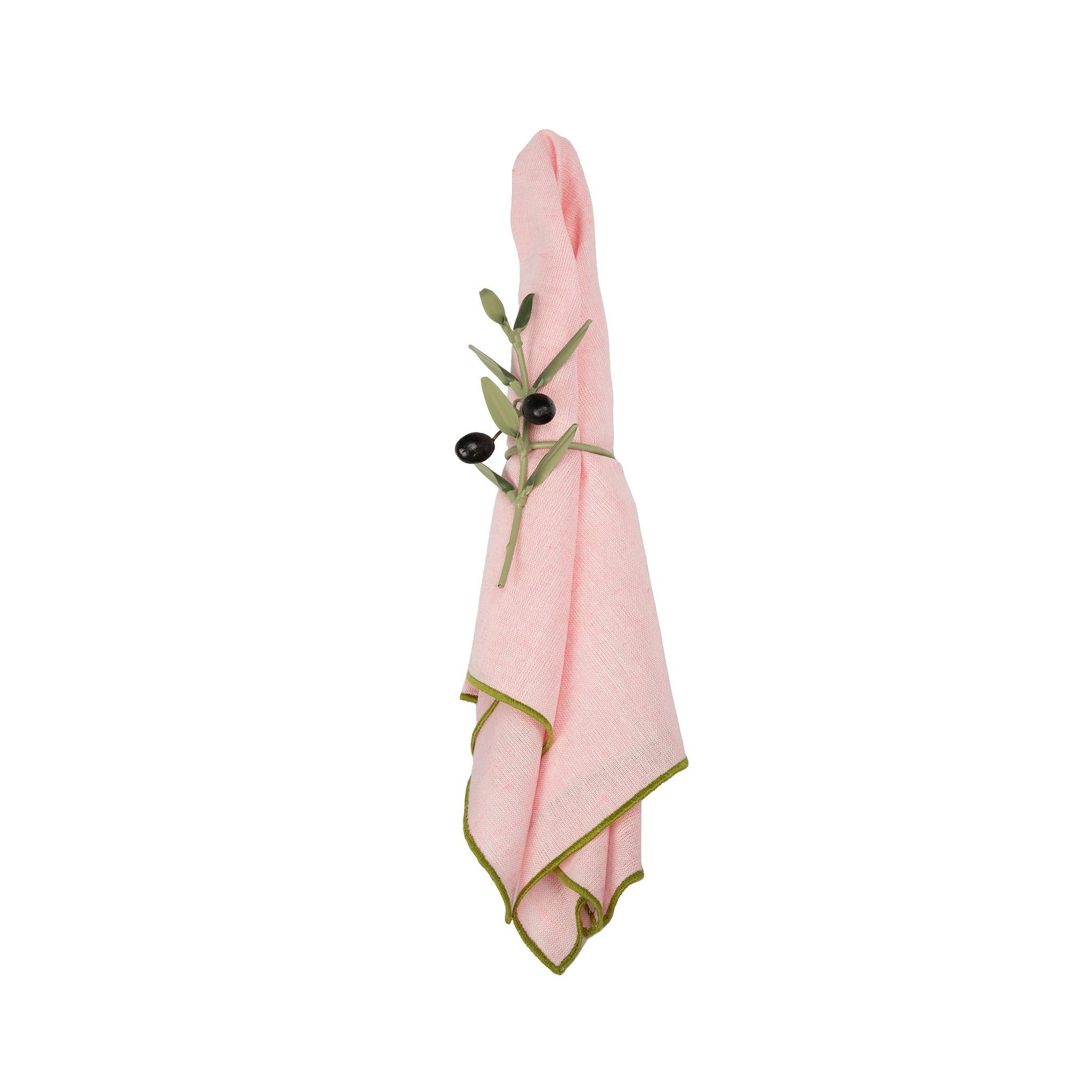 French Provincial Branching Out: Olive Twig Napkin Rings, set of 6 For Sale
