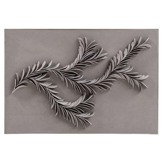 Branching porcelain wall art in grey (small) by Olivia Walker For Sale