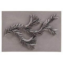 Branching porcelain wall art in grey (small) by Olivia Walker