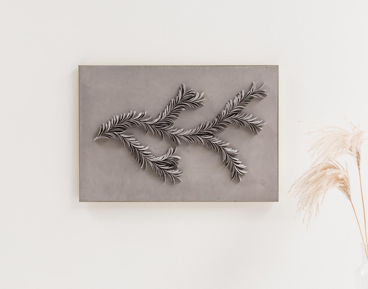 English Branching porcelain wall art in grey (medium) by Olivia Walker For Sale