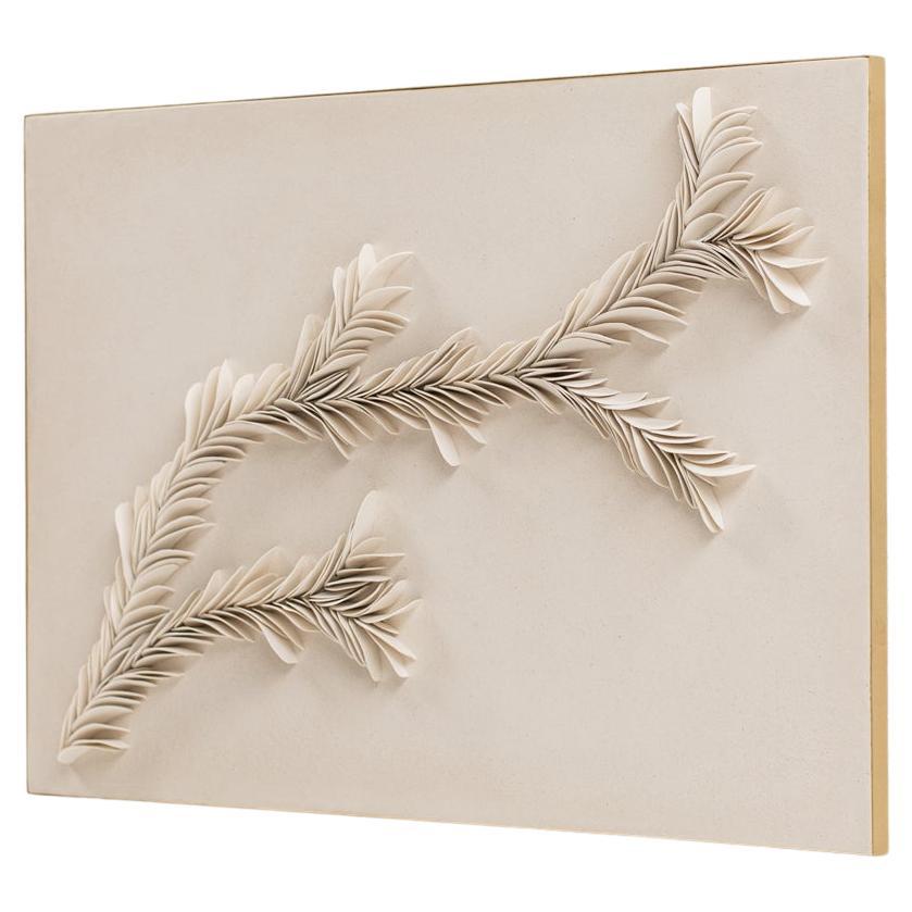 Branching porcelain wall art in sand (medium) by Olivia Walker For Sale