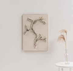 Branching porcelain wall art in sand (medium) by Olivia Walker