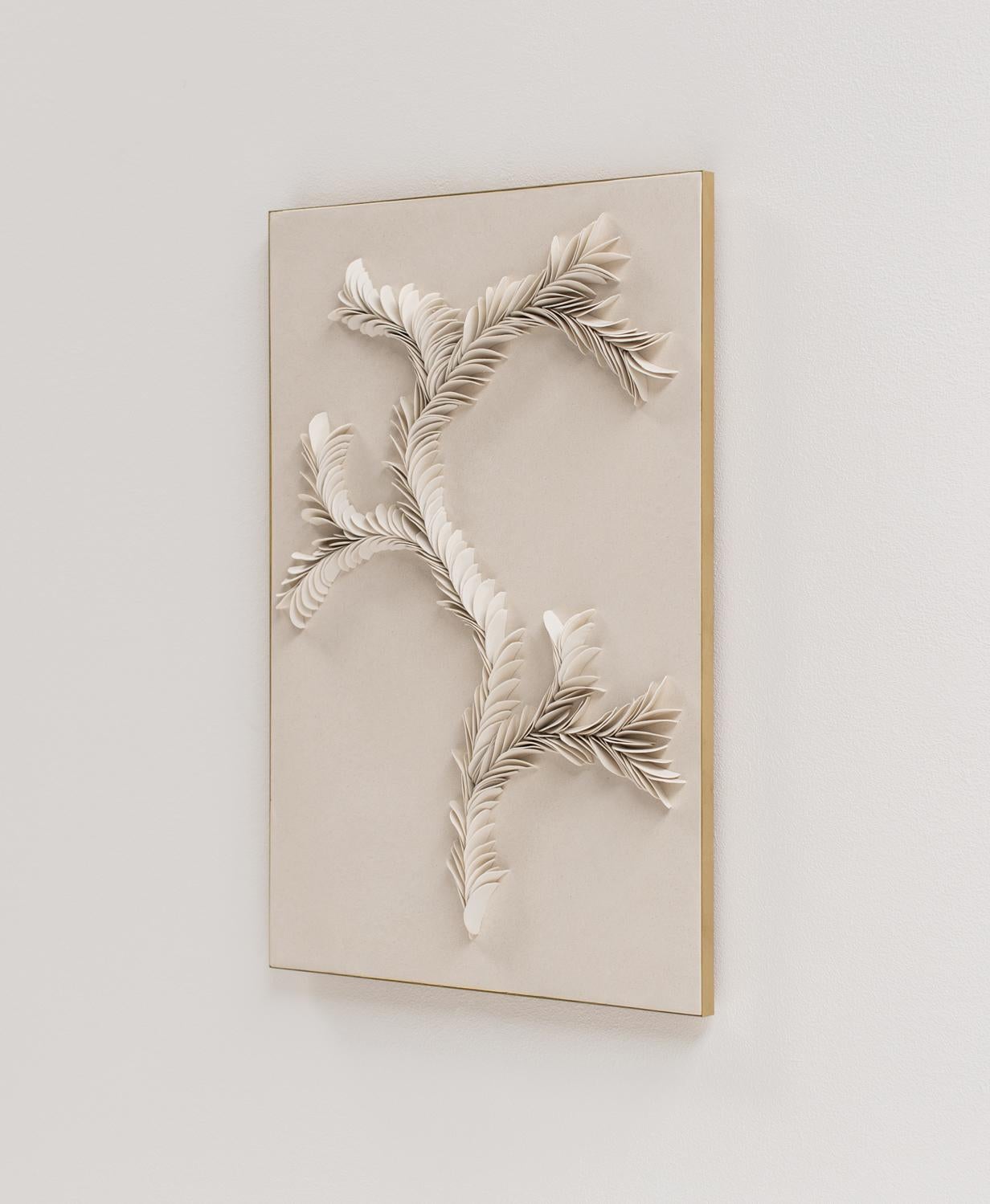 English Branching porcelain wall art in sand (medium) by Olivia Walker For Sale