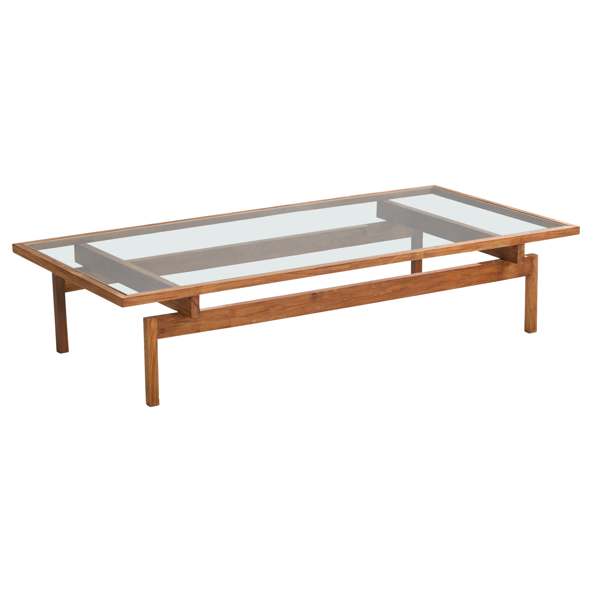 Branco & Preto, Coffee Table, Caviúna, Glass, Brazil, 1950s