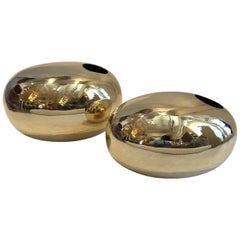 Brancusi Inspired Brass Egg Style Vases