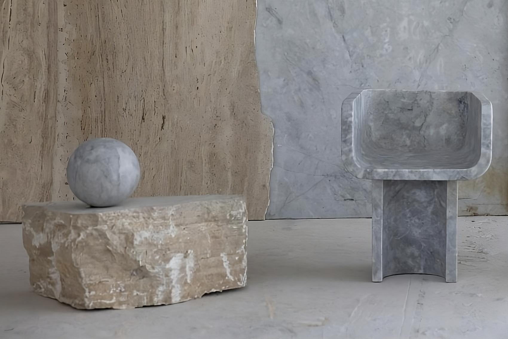 Brancusi inspired Carrara marble art furniture sculptural chair handmade In New Condition For Sale In FITZROY, AU