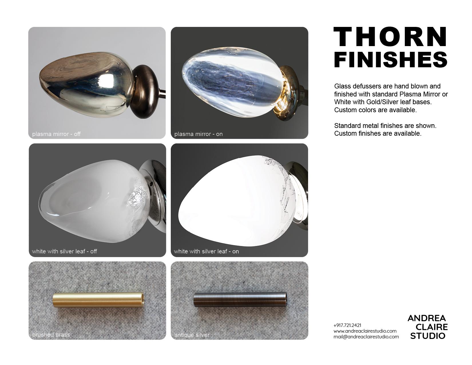 Modern Thorn: Sconce 301 in hand-blown glass by Andrea Claire Studio For Sale