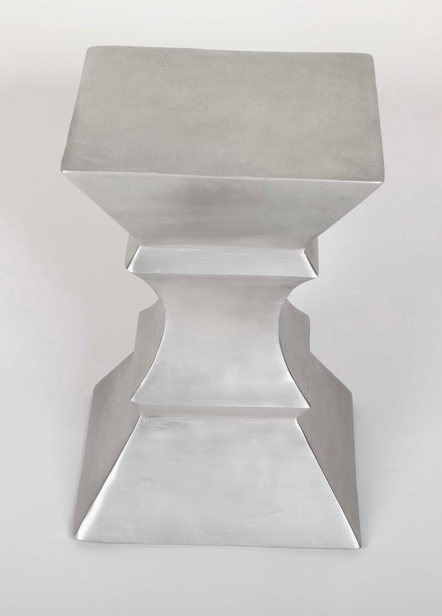 Brancusi Style Aluminum Side Tables, a Set of Three 2