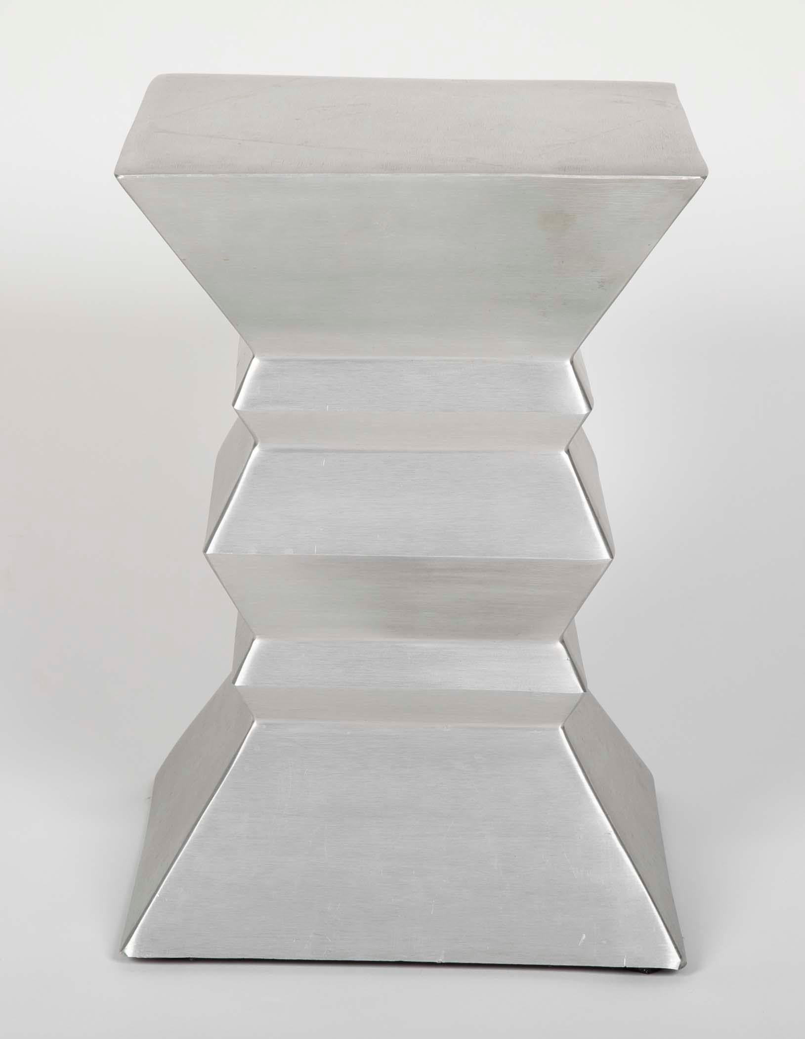 Cast Brancusi Style Aluminum Side Tables, a Set of Three