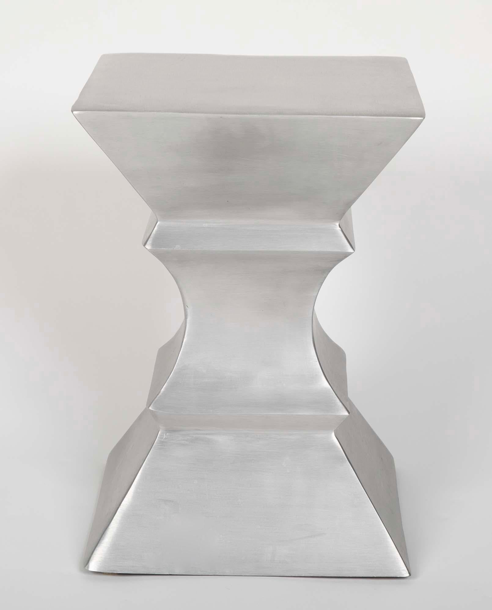 Brancusi Style Aluminum Side Tables, a Set of Three 1