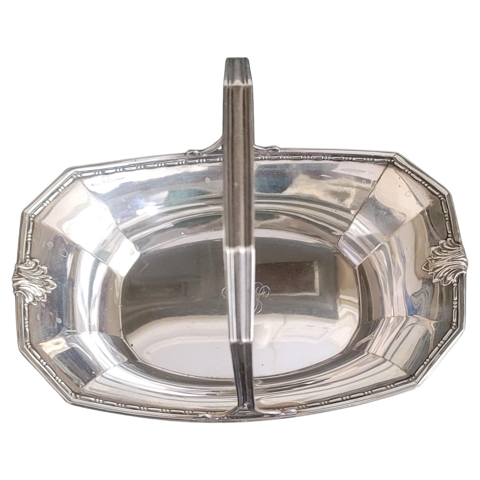 Edwardian Brand Chatillon Sterling Silver Handled Basket 5350 For Sale