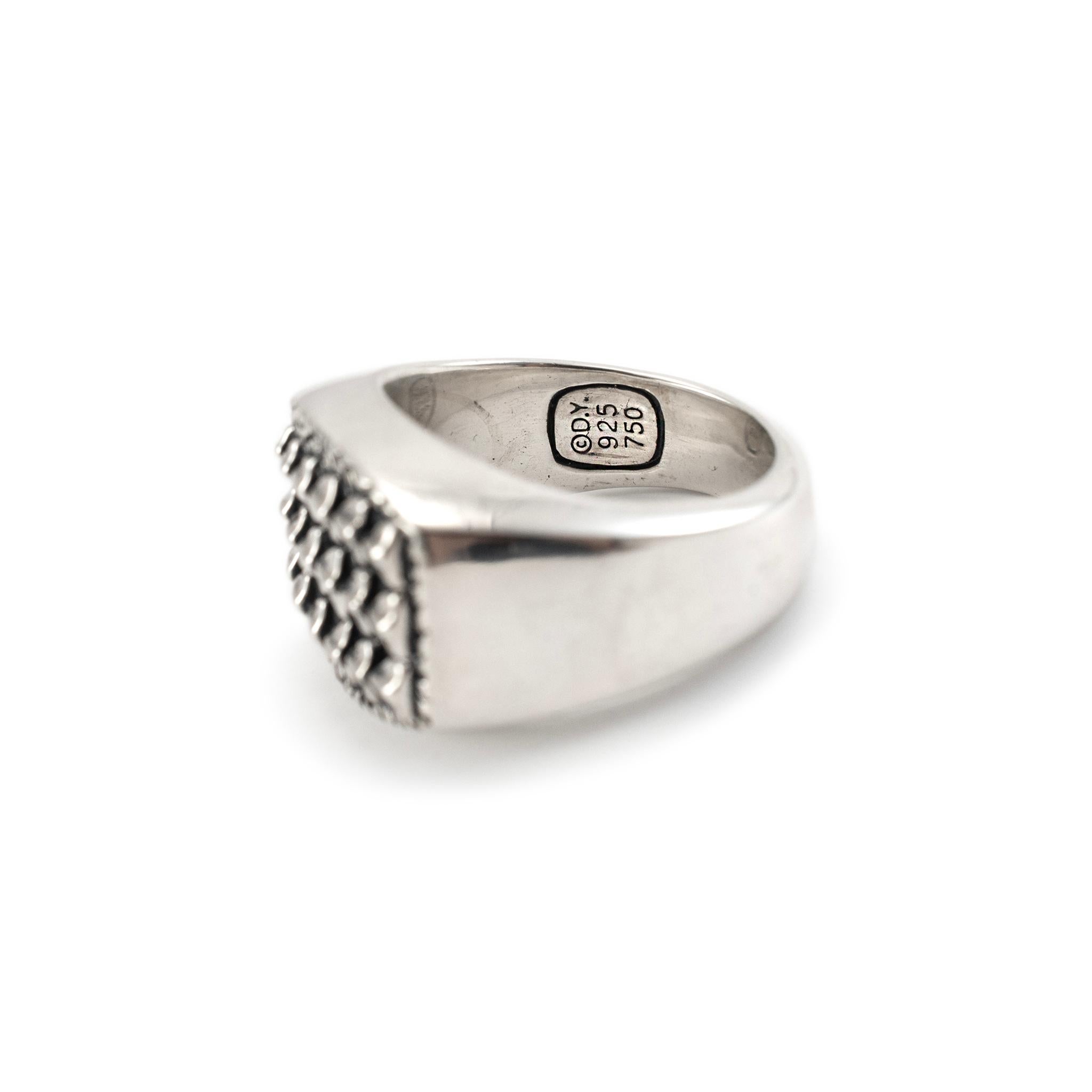 Marke: David Yurman  Gender: Uni Cocktailring aus 18 Karat Gelbgold mit natürlichem Alligatorleder 2