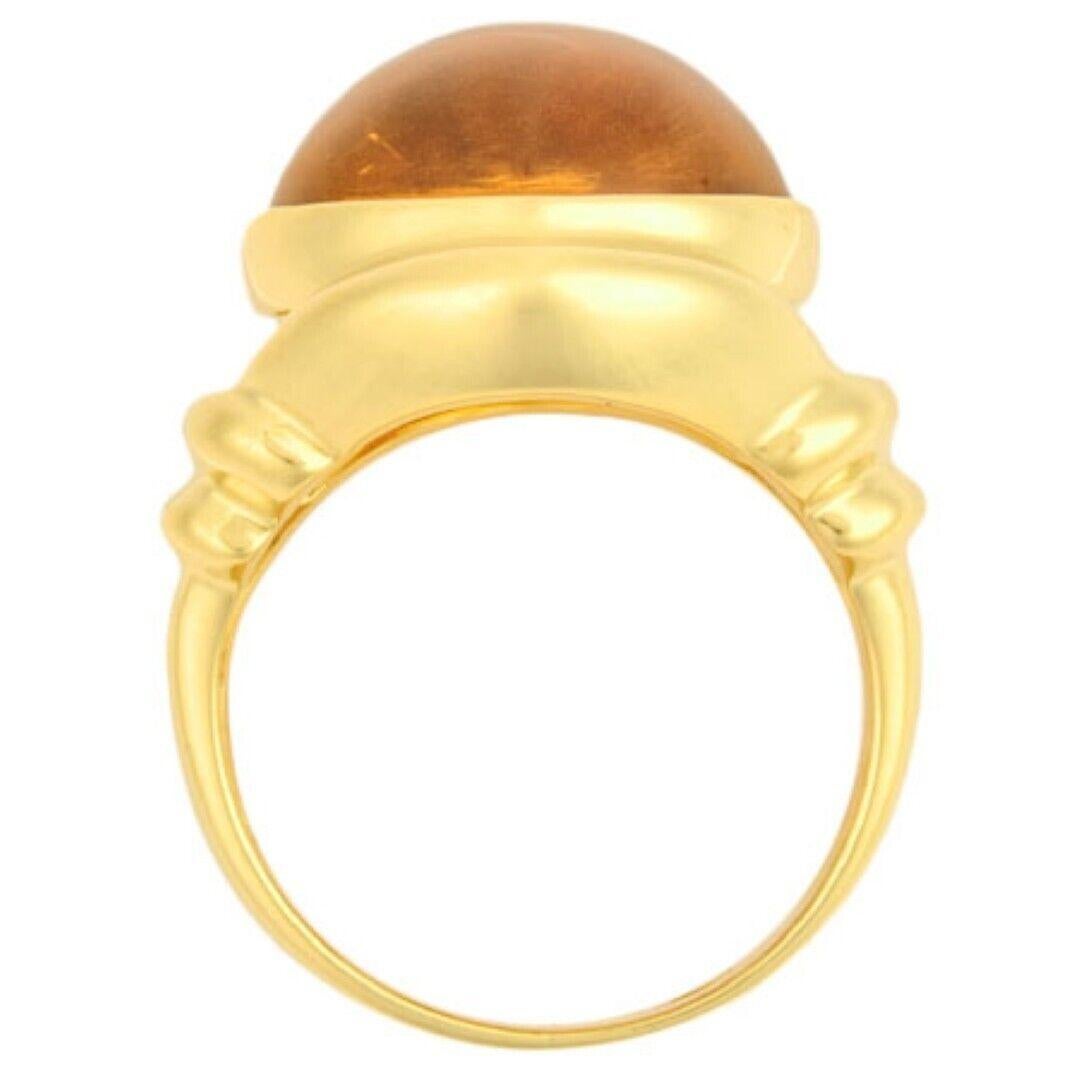 Brand, Fred Material, 750 'K18YG' Gem Stone, Citrine #52 Ring Width In Excellent Condition In Beverly Hills, CA