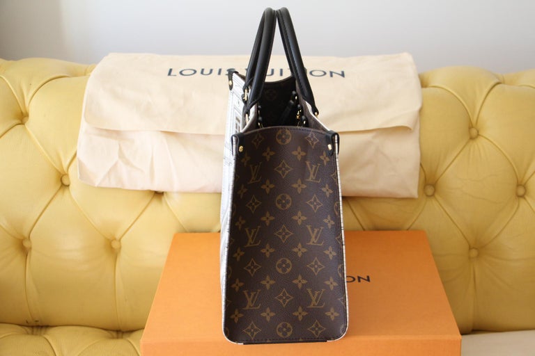 Louis Vuitton OnTheGo Tote Limited Edition Fornasetti Architettura Print  Leather and Monogram Canvas MM Brown 214930293