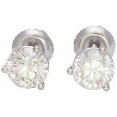 Brand New 2.06 Carat Round Brilliant-Cut Diamond Stud Earrings